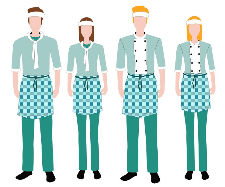 Vector conjunto de uniformes de moda