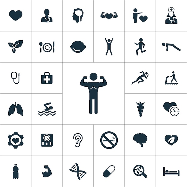 Conjunto universal de íconos de salud
