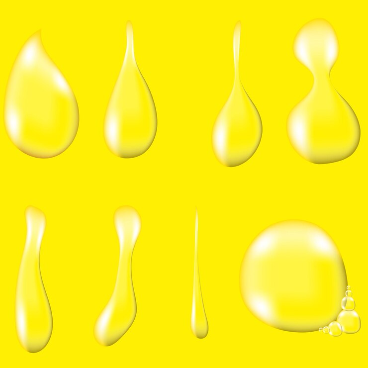 Vector conjunto de varias gotas de agua de colores. diseño de arte conceptual de gotas de agua. amarillo naranja oro bac