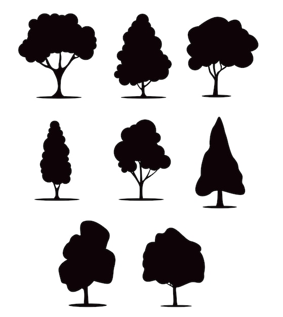 Conjunto de varias hojas de otoño estilizadas y elementos de vector plano