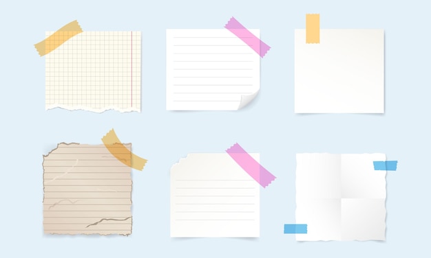 conjunto de varias pegatinas de papel para notas