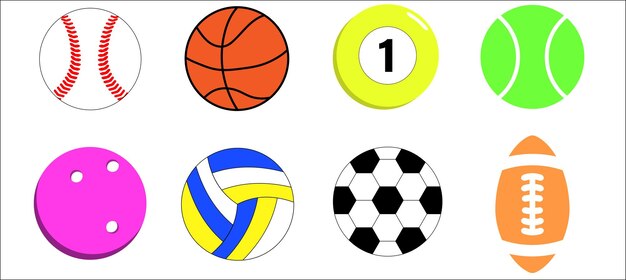 Conjunto de varias pelotas deportivas