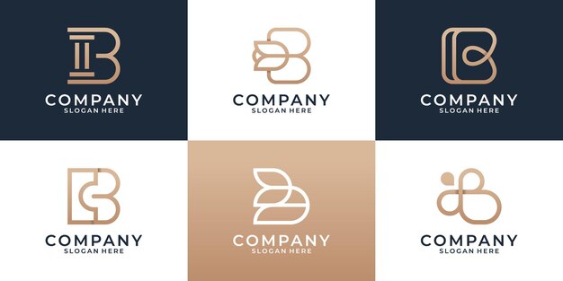 Conjunto de varias plantillas de diseño de logotipo b