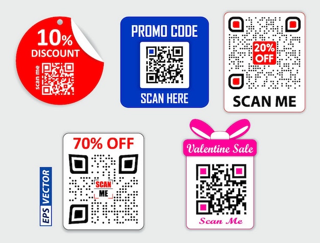 conjunto de varios códigos de barras o conjunto de códigos de barras de etiquetas de embalaje o códigos qr