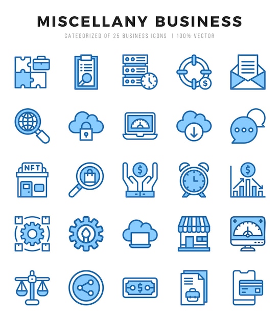 Conjunto de varios iconos comerciales Ilustración vectorial