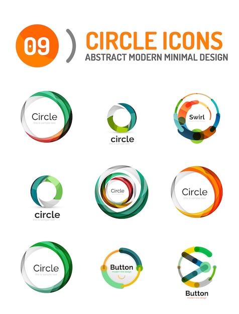 Conjunto de varios logotipos circulares