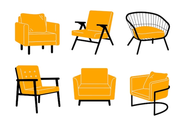 Conjunto de varios sillones escandinavos