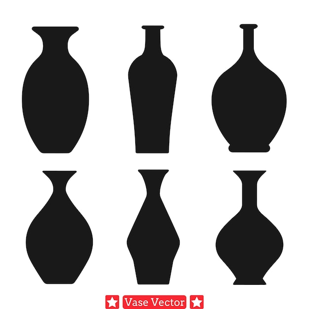 Conjunto de vasos vectoriales artísticos Diseños únicos para proyectos inspirados