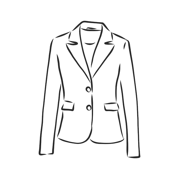 Conjunto de vector aislado chaquetas de mujer vista frontal chaqueta de mujer ilustración de dibujo vectorial