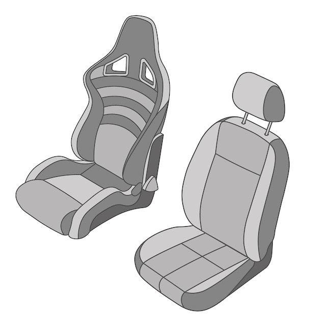 Vector conjunto de vector de asiento de coche aislado