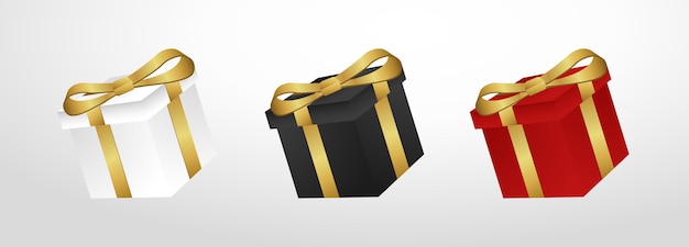 Conjunto de vector de caja de regalo presente