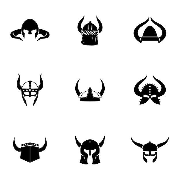 Conjunto de vector de casco. La ilustración de forma de casco simple, elementos editables, se puede utilizar en el diseño de logotipos