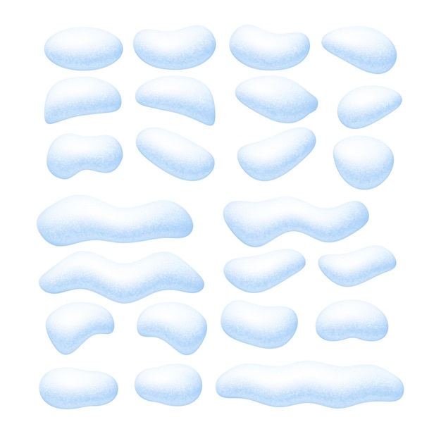 Vector conjunto de vector de casquillos de nieve aislado sobre fondo blanco. eps8. rgb. colores globales