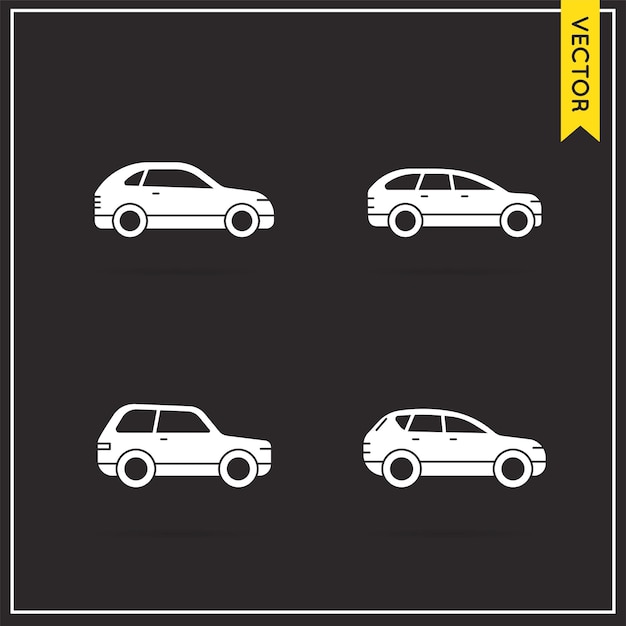 Conjunto, de, vector, coche, iconos