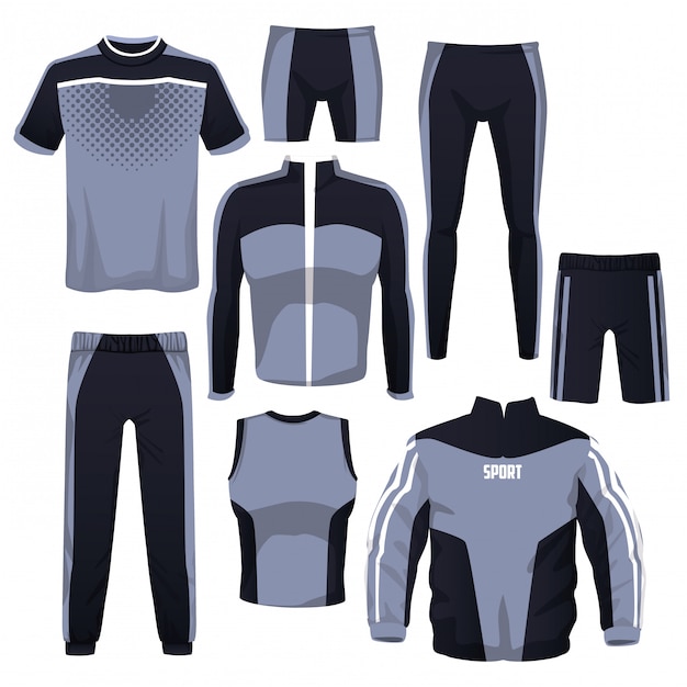 Conjunto de vector de colección de ropa deportiva