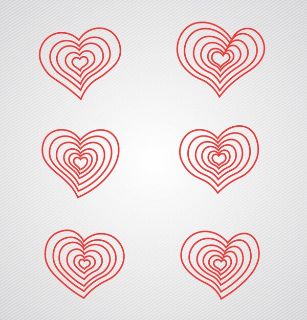 Conjunto de vector de contorno de amor Vector editable