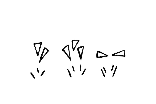 Conjunto de vector de dibujado a mano lindo caricaturesco expresión signo garabato línea trazo movimiento dibujo curva flechas direccionales efectos emoticonos elementos de diseño personaje de dibujos animados emoción símbolos