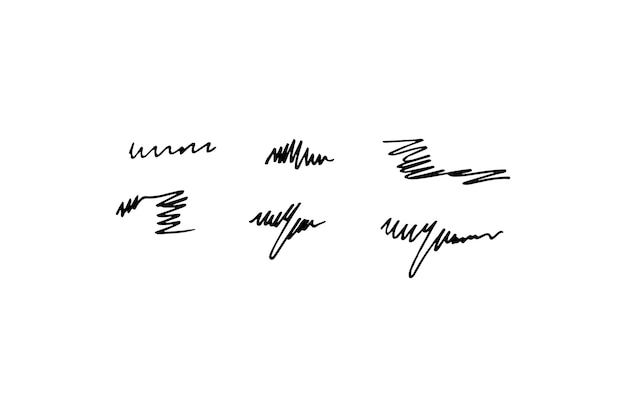 Conjunto de vector de dibujado a mano lindo caricaturesco expresión signo garabato línea trazo movimiento dibujo curva flechas direccionales efectos emoticonos elementos de diseño personaje de dibujos animados emoción símbolos