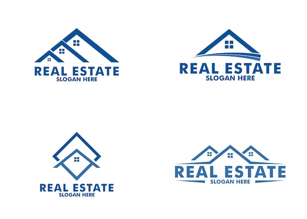 Conjunto de vector de diseño de logotipo de bienes raíces