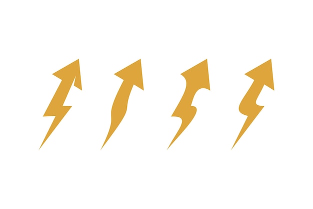 Conjunto de vector de diseño de logotipo de flecha con concepto eléctrico