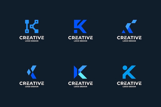 Conjunto de vector de diseño de logotipo de letra K abstracto Colección de letras K para Business Brand Company