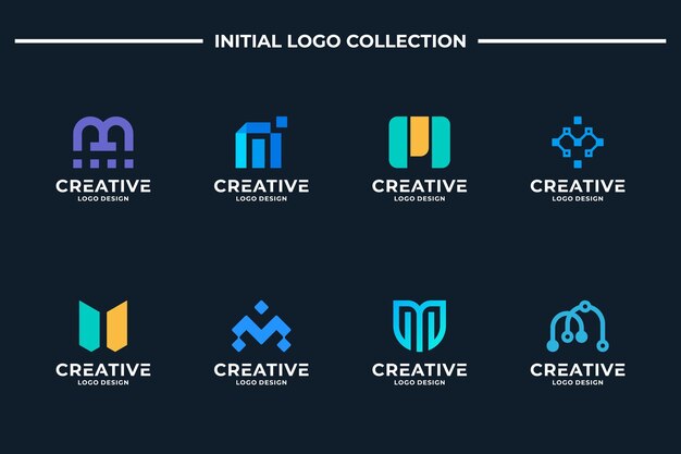 Conjunto de vector de diseño de logotipo de letra m abstracta colección de letras m para business brand company