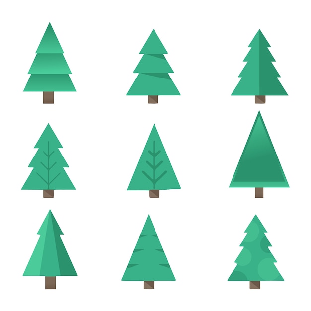 Conjunto de vector de elementos de diseño de árbol de Navidad