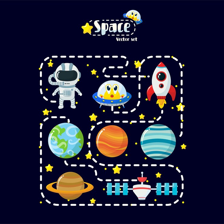 Vector conjunto de vector de espacio