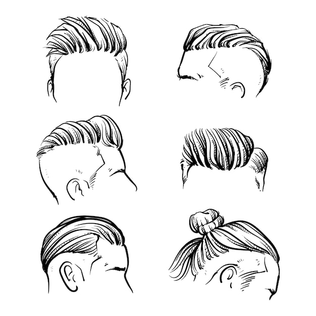 Conjunto de vector de estilo de pelo de hombre hipster | Vector Premium