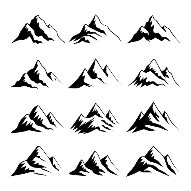 Conjunto de vector de forma de montaña