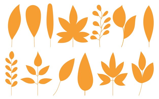 conjunto de vector de hojas de árbol de otoño