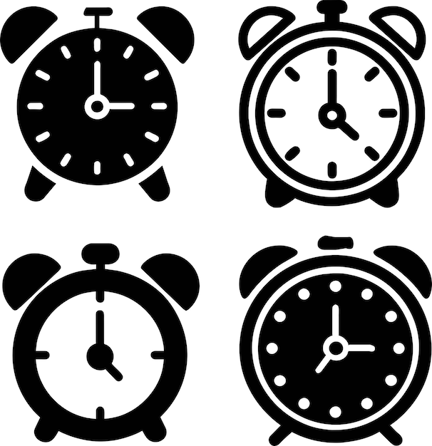 Conjunto de vector de icono de reloj despertador