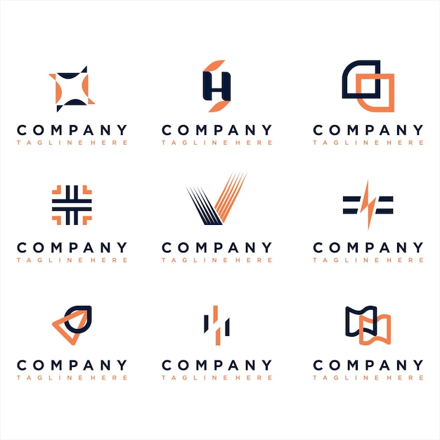 Conjunto de vector de ideas de diseño de logotipo de empresa Free Vector
