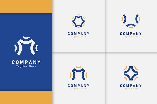 Conjunto de vector de ideas de diseño de logotipo de empresa