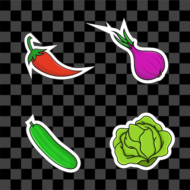 Conjunto de vector de ilustración aislada de verduras