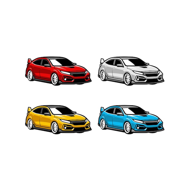 Conjunto de vector de ilustración de coche