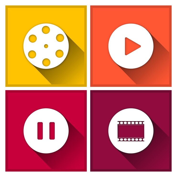 Conjunto de vector de ilustración de icono de cine