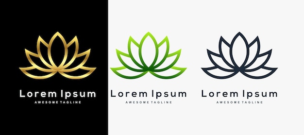 Conjunto de vector de inspiración de diseño de logotipo de hoja verde