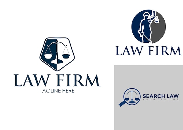 conjunto de vector de logotipo de bufete de abogados