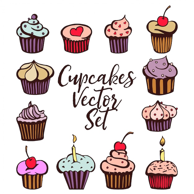 Conjunto de vector muffins