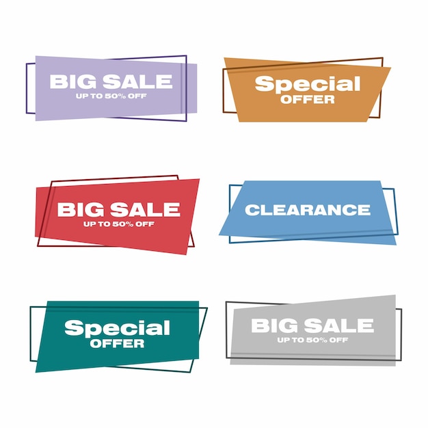 Conjunto de vector de plantilla de banner de venta