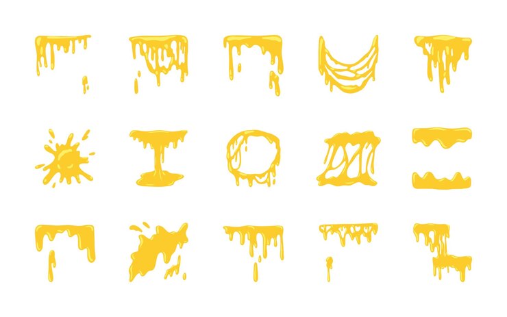 Conjunto de Vector de queso derretido