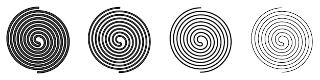 conjunto, de, vector, remolinos, negro, remolino, movimiento, iconos