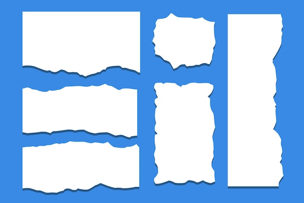 Conjunto de vector de textura de papel rasgado