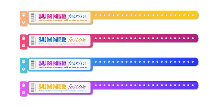 Vector conjunto de vectores de acceso a eventos de pulsera