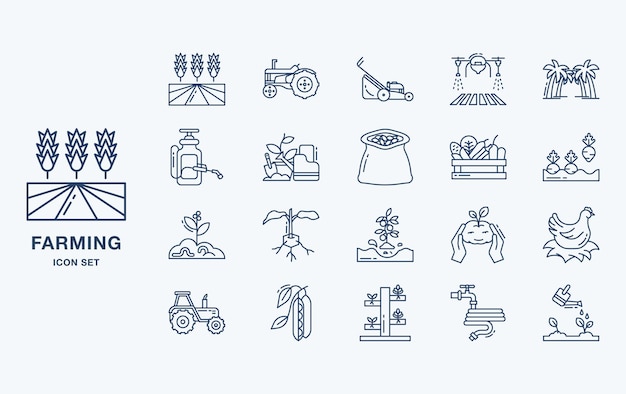 Conjunto de vectores de agricultura y agricultura