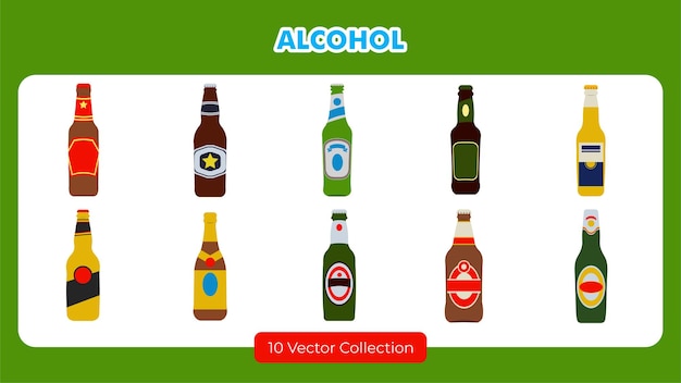 Vector conjunto de vectores de alcohol