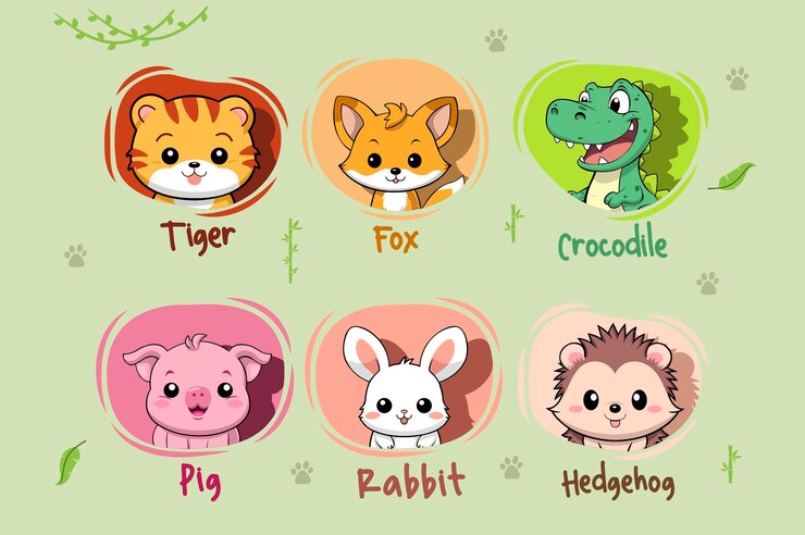 Conjunto de vectores de animales lindos 2