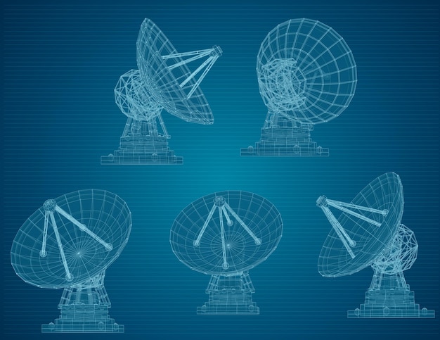 Conjunto de vectores Antena de radio astronomía e investigación espacial