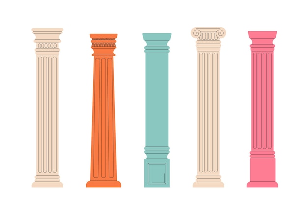 Vector conjunto de vectores de arte de líneas de columna